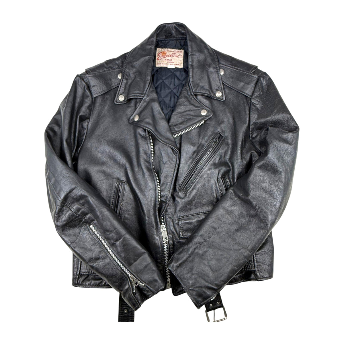 Vintage Excelled Leather Motorcycle Jacket USA - 42R - L – Vintage Packs