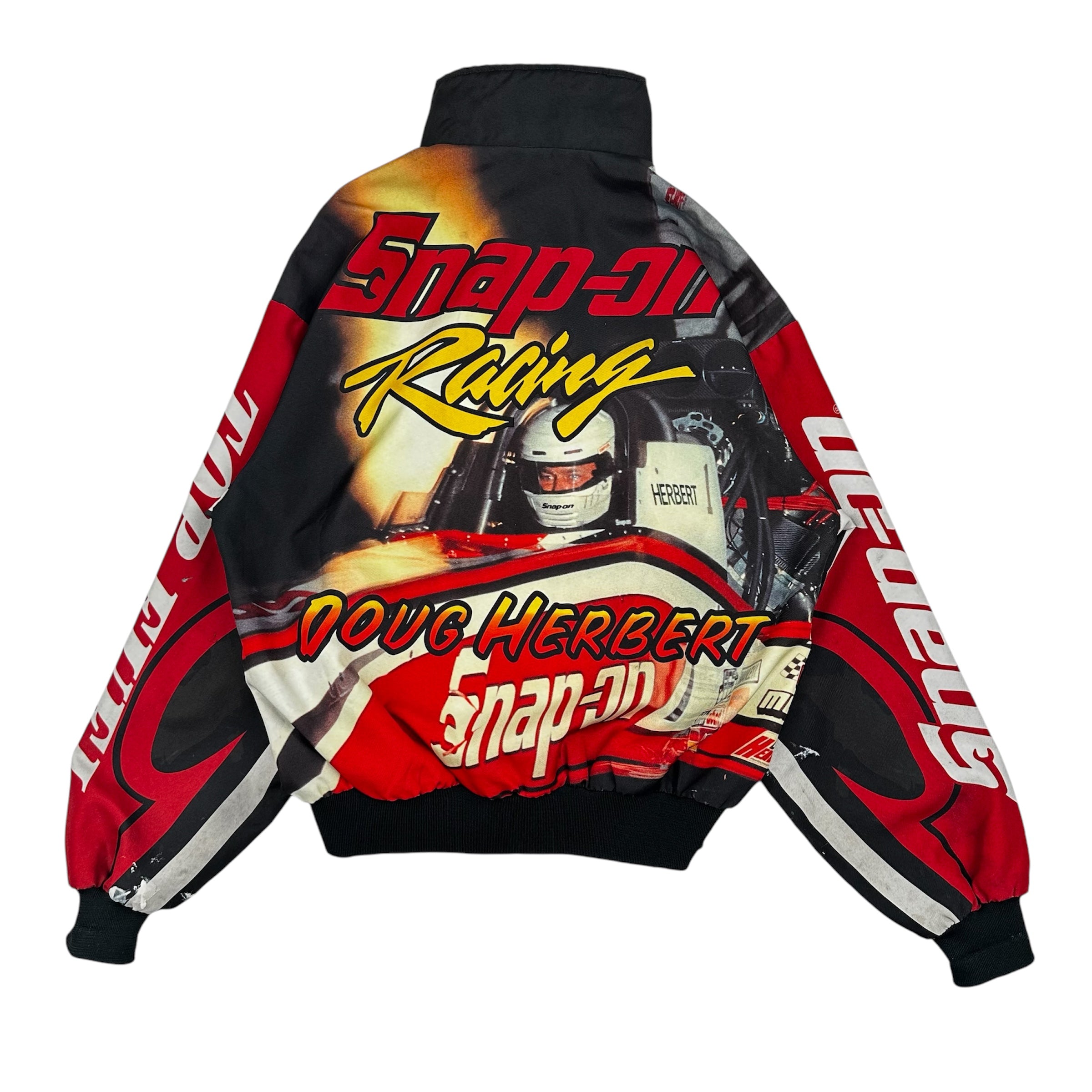 スーパーグッピー Aviationtag 朱色 Vintage Doug Herbert Snap-On Drag Racing Bomber Jacket - M